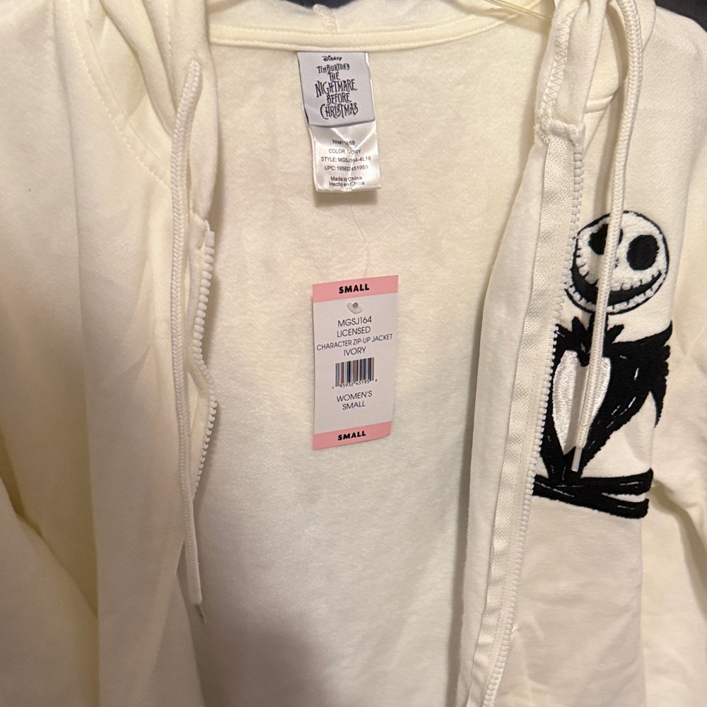 Disney White Hoodie with Jack Skellington Design